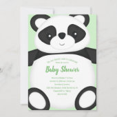 Baby shower Groen Beer Panda Kaart (Voorkant)