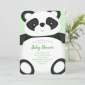 Baby shower Groen Beer Panda Kaart (Staand voorkant)