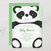 Baby shower Groen Beer Panda Kaart (Voorkant / Achterkant)