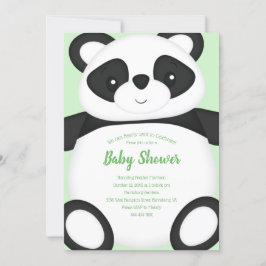 Baby shower Groen Beer Panda Kaart