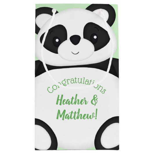 Baby shower Groen Beer Panda Klein Cadeauzakje (Achterkant)