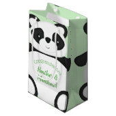 Baby shower Groen Beer Panda Klein Cadeauzakje (Voorkant Gekanteld)