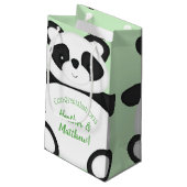 Baby shower Groen Beer Panda Klein Cadeauzakje (Achterkant Gekanteld)