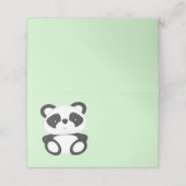 Baby shower Groen Beer Panda Plaatskaartje (Buitenkant ongevouwen)
