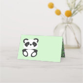 Baby shower Groen Beer Panda Plaatskaartje (Voorkant)