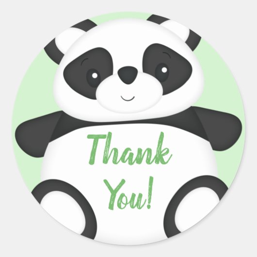 Baby shower Groen Beer Panda Ronde Sticker (Voorkant)