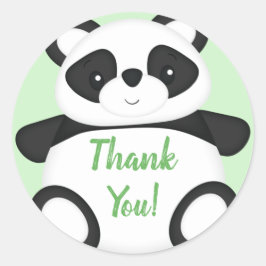 Baby shower Groen Beer Panda Ronde Sticker