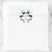 Baby shower Groen Beer Panda Ronde Sticker (Tas)