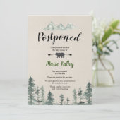 Baby shower groen bos uitgesteld kaart (Staand voorkant)