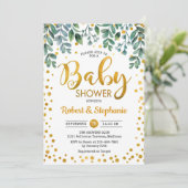 Baby shower - Groen Botanisch Goud Kaart (Staand voorkant)