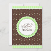 Baby shower Groen Bruin Flat Invitation Kaart (Voorkant)