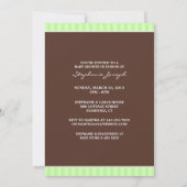 Baby shower Groen Bruin Flat Invitation Kaart (Achterkant)