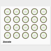 Baby shower groen bruin ronde sticker (Vel)