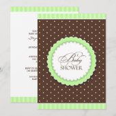 Baby shower Groen Bruin Vlakke Kaart (Voorkant / Achterkant)