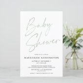 Baby shower Groen eenvoudig script budgetpasta (Staand voorkant)