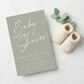 Baby shower Groen, eenvoudig script budgettair oli