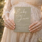 Baby shower Groen, eenvoudig script budgettair oli