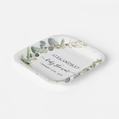 Baby shower Groen Elegante Waterverf Bohemian Papieren Bordje (Gebogen)