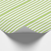 Baby shower Groen en wit Stripes Striped Pattern Cadeaupapier (Hoek)