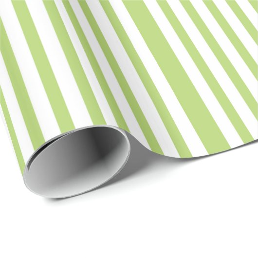 Baby shower Groen en wit Stripes Striped Pattern Cadeaupapier (Rol Hoek)
