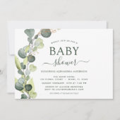 Baby shower groen Eucalyptus Botanisch Elegant Kaart (Voorkant)