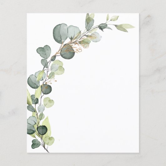 Baby shower groen eucalyptus goud elegant (Achterkant)
