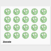 Baby shower groen geslacht neutraal ronde sticker (Vel)
