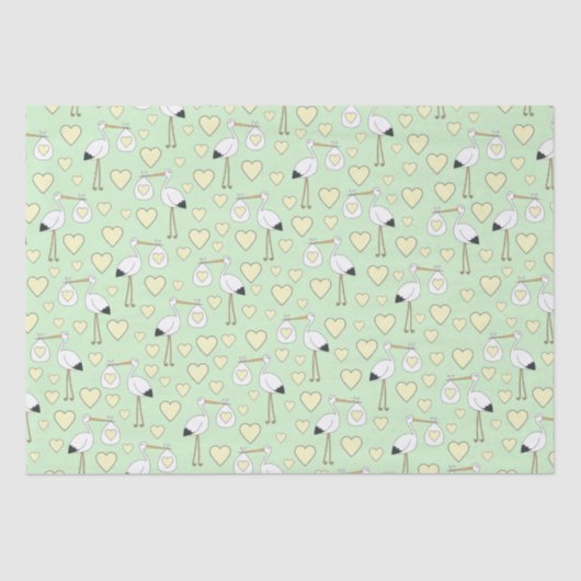 Baby shower groen geslacht neutraal tissuepapier (Voorkant)