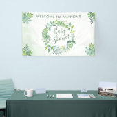 Baby shower groen krans welkom spandoek (Beurs)
