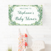 Baby shower groen laat welkom spandoek (Insitu)