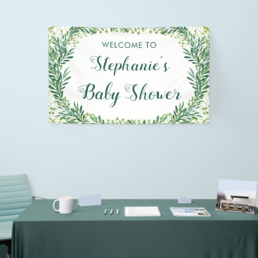 Baby shower groen laat welkom spandoek (Beurs)