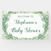 Baby shower groen laat welkom spandoek (Horizontaal)