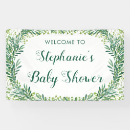 Baby shower groen laat welkom spandoek