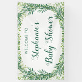 Baby shower groen laat welkom spandoek (Verticaal)