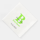 Baby shower Groen Oerwoud Thema Monogram Naam Servet (Hoek)