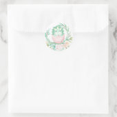 Baby shower Groen roze duinosaur Ronde Sticker (Tas)
