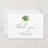 Baby shower groen  winterbos natuur bedankkaart (Voorkant)