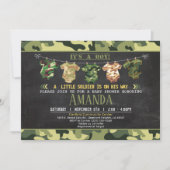 Baby shower Groene Camouflage uitnodigen Kaart (Voorkant)