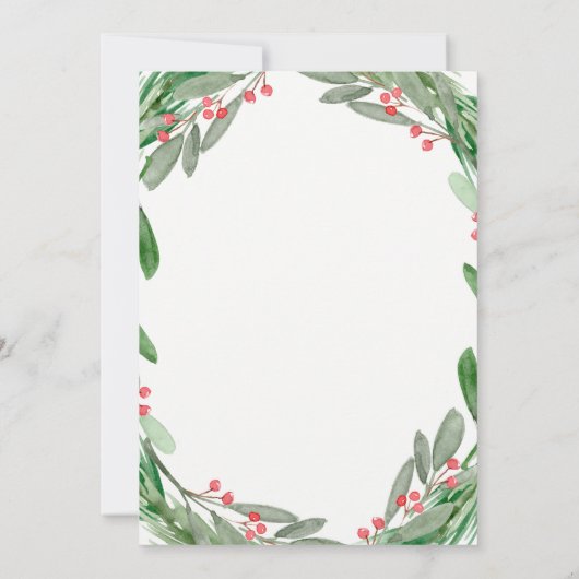 Baby Shower Groene Krans Uitnodiging (Achterkant)