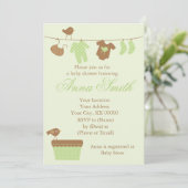 Baby shower Groene lijn Kaart (Staand voorkant)