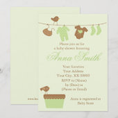 Baby shower Groene lijn Kaart (Voorkant / Achterkant)