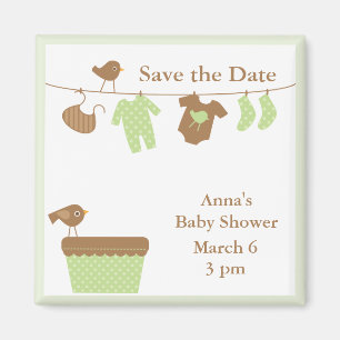 Baby shower Groene lijn Magneet