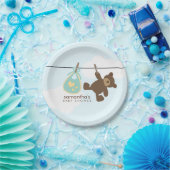 Baby shower Groene lijn Papieren Bordje (Feest)