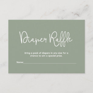 Baby Shower Groene Luier Raffle print en digitaal Kaart