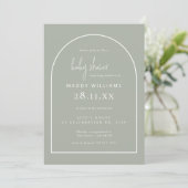 Baby shower Groene, minimalistische Script Arch Bo Kaart (Staand voorkant)