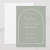 Baby shower Groene, minimalistische Script Arch Bo Kaart (Voorkant / Achterkant)