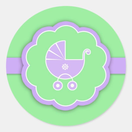 Baby shower Groene Neutrale Sticker (Voorkant)