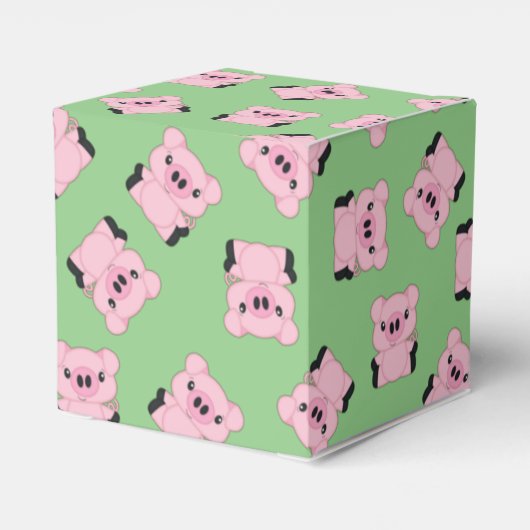 Baby shower Groene varkens Bedankdoosjes (Achterkant)