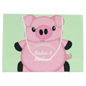 Baby shower Groene varkens Groot Cadeauzakje (Achterkant)