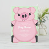 Baby shower Groene varkens Kaart (Staand voorkant)